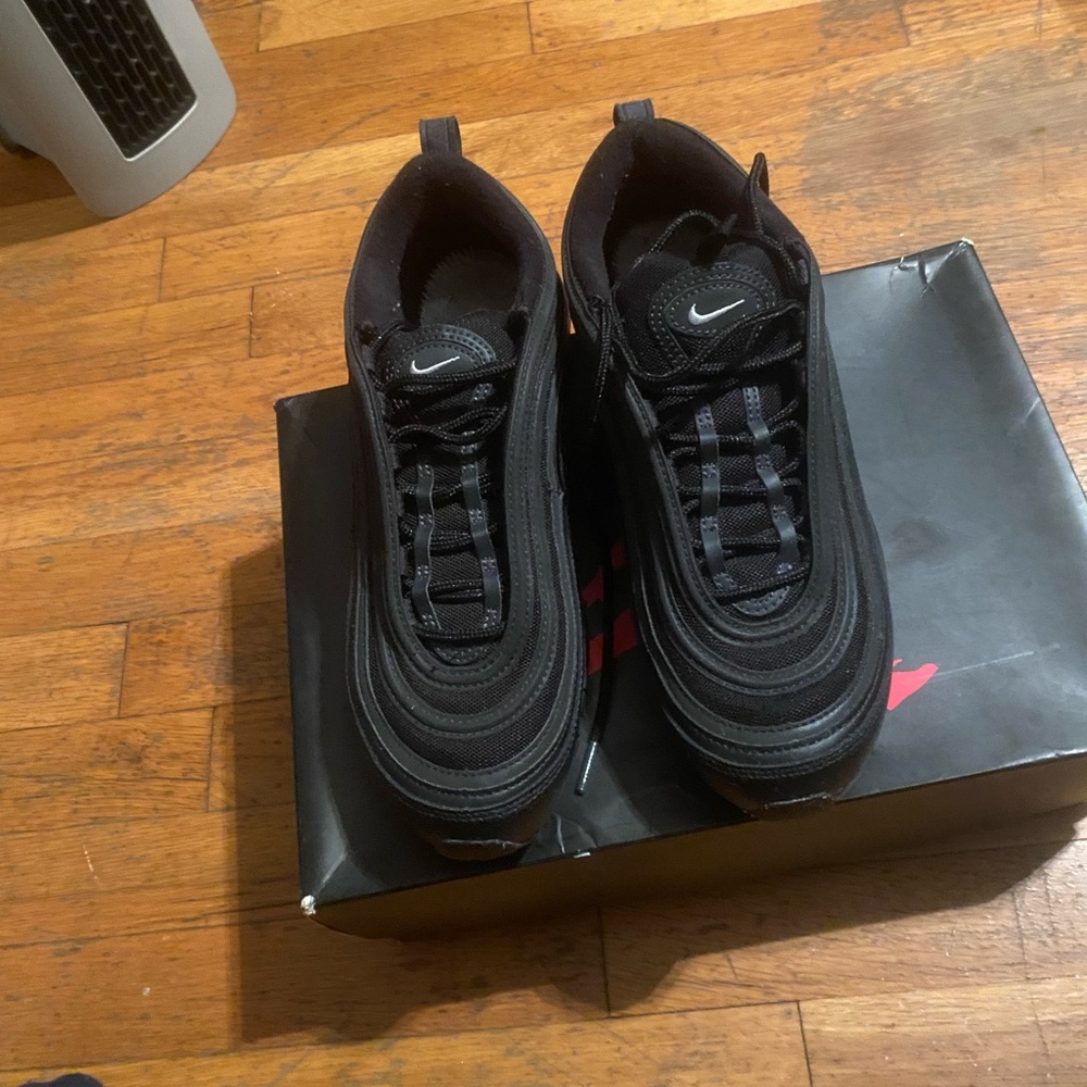 Nike Air Max 97 Black White Anthracite Terry Cloth Suede size 8.5